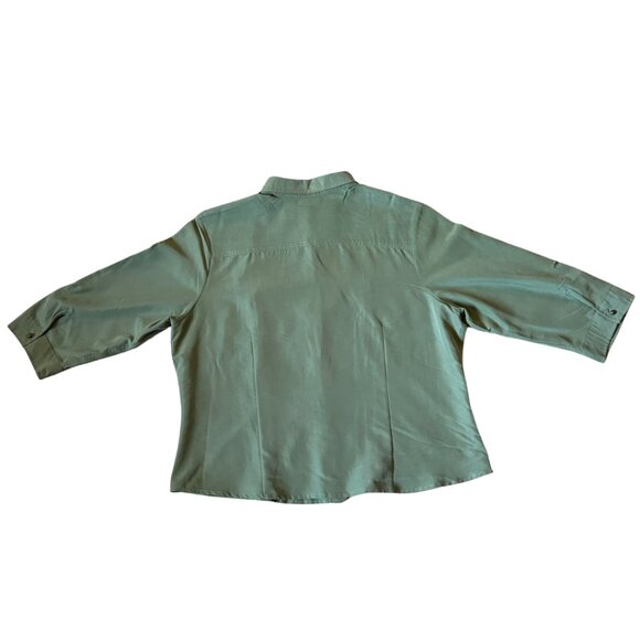 Woman's Olive Green Blouse By Apparenza Size 1x - Picture 7 of 8